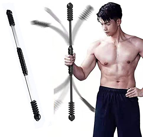 Sport Schwingstab Fitness,Fachmann Swingstick Premium 90cm,Multifunktionale Trainingstab aus Fiberglas Für Vibrationstraining & Tiefenmuskulatur (Schwarz)