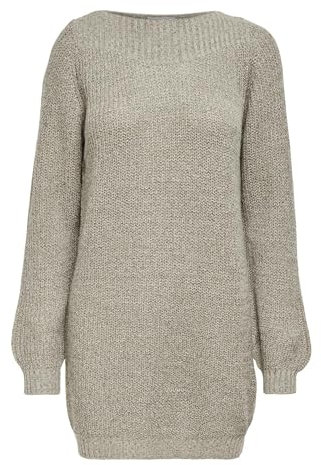 JDY Damen JDYwhitney Megan L/S Boat Dress Knt Noos Kleid, Cement, S