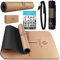 KESSER Yogamatte Kork Inkl. Tragegurt Tasche & Yoga-Block Gymnastikmatte Yoga Matte rutschfest aus Naturkautschuk TPE Fitnessmatte, 183 x 62 Trainingsmatte, Gymnastik extradick, Schwarz