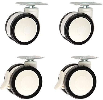 Ruote girevoli Ruote girevoli per mobili con rotelle girevoli in poliuretano per impieghi gravosi a doppia ruota, rotelle di ricambio, per apparecchiature mediche, apparecchiature di bellezz