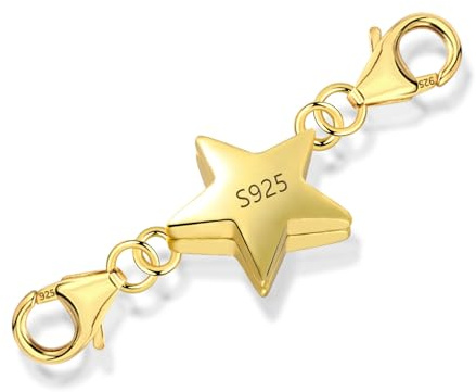ALEXCRAFT Stern Doppel Magnetverschluss Kette Gold 925 Sterling Silber Armband Verschluss Magnetverschluss für Ketten Halskette Armband