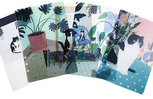 YANGLY 5 pièces diviseur de reliure à 6 anneaux A5/A6 onglets de séparation d'index à 6 trous diviseur de reliure à feuilles mobiles pour planificateur Journal classeur bloc-notes