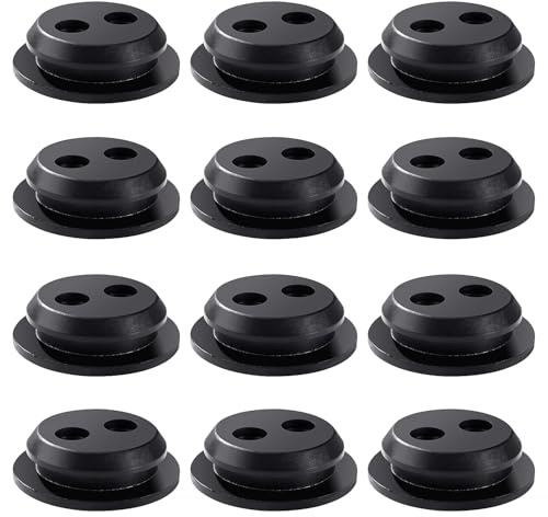 VooGenzek 12 Pezzi Occhielli in Gomma per Serbatoio Carburante, 2-Hole Serbatoio del Carburante Gomma Gommini, per Decespugliatore Tagliaerba