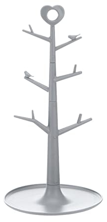 KARFRI Kaffeetassenhalter für die Theke, Kunststoff-Kaffeetassenbaum, Tassenständer für sechs Tassen, Schmuck-Organizer, Kaffeebar und Küchen-Organizer, Tassenständer (Farbe: B) (C)
