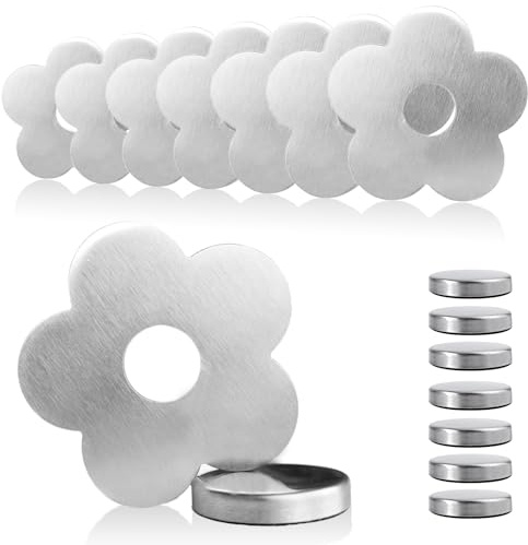 gaoduanluoluo 8 Pezzi Pesi Magnetici della Tovaglia, Pesi della Tovaglia in Acciaio Inox Extra Pesante, Supporto per Tovaglie per Campeggio, Matrimonio, Giardino, Picnic (Fiore)