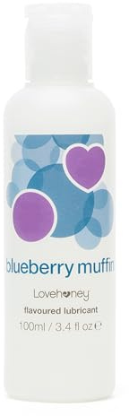 Lovehoney Blueberry Muffin Flavoured Water-Based Lubricant Gel, 100ml | Sweet-Smelling Taste, Smooth Glide Lube, Pump Bottle, Vegetarian & Condom Friendly, Personal Lubricant Gel for Men & Women