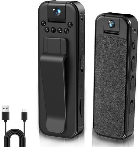 Mini Body Camera, 1080P Small Portable Body Worn Camera with 180° Rotating Lens & Night Vision, Mini Security Video Camera Pocket Sport Action Camera for Sports, Pets, Outdoor