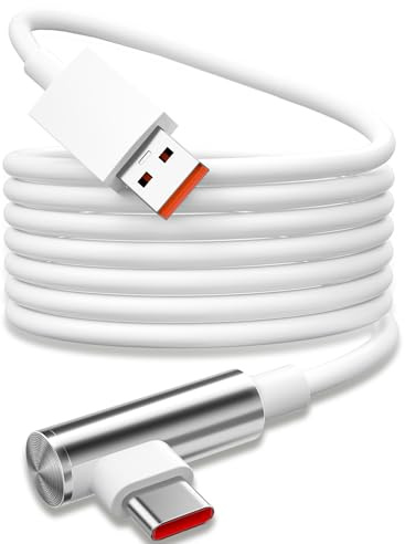 USB C-kabel 120 W 6 A TurboCharge snabb laddningskabel för Xiaomi Redmi Note 13 Pro 12 Pro 11s 13C, USB C vinkel snabbladdningskabel 90 grader 3 m 67 W datakabel HyperCharge för Mi 14 Ultra 13 Poco X7