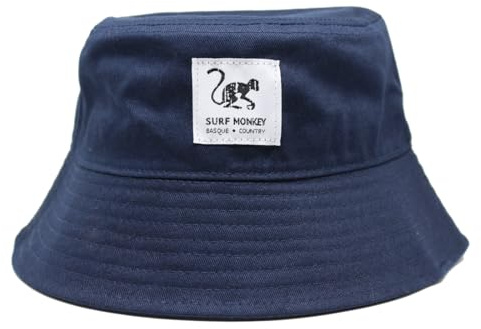 Surf Monkey Bucket Hat Cappello da pescatore uomo/donna senza corda - 100% cotone, Blu navy, S/M