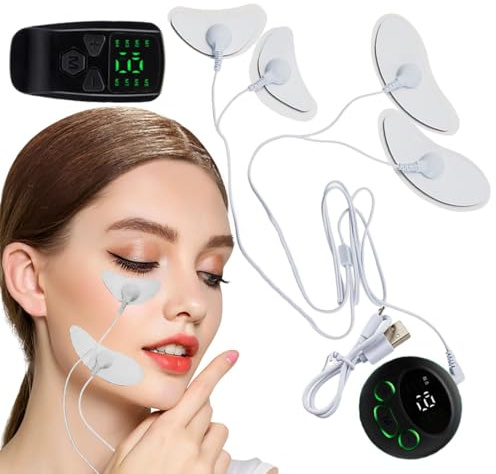 Stimulateur Musculaire Du Visage – Électrique, 3,54 X 2,36 X 1,18 Pouces Coussinets De Massage Du Visage | Outil Amincissant EMS, Masseur De Portable Pour Usage Domestique, Voyage, Soins De La