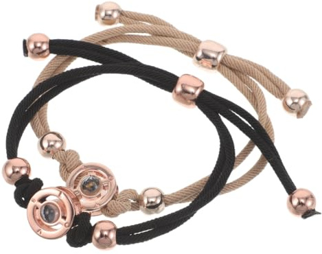 Yardwe 2pcs Couple Sensor Bracelet Long Distance Touch Bracelets for His and Hers That Light up When Connected for Long Distance Relationships and Special Occasions Included