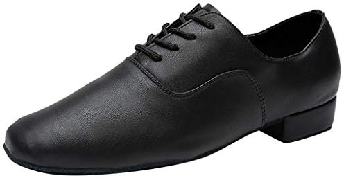 Zapatos de Cuero Hombre Danza Jazz Latino Punta Redonda Elegantes Morden Ballroom