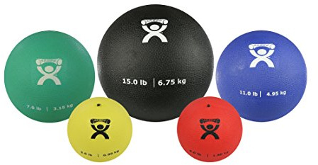 CanDo Soft Medicine Ball 5-Piece Set, 2lb, 4lb, 7lb, 11lb, and 15lb, for Physical Therapy and Fitness Exercises, Easy Grip Rubber Weighted Exercise Ball for Workouts