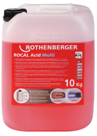ROTHENBERGER ROCAL Acid Multi 10kg | 1500000116 | Entkalkungsmittel, Entkalkung von Materialien wie Kupfer, Stahl, Edelstahl, Aluminium, Messing und Kunststoff