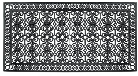 A1 Home Collections 34-LB Heavy Duty Rubber Doormat 36×72 - Won't Blow Away | Outside Front Door Mat, Mud Dirt Scraper, Non-Slip Drainage Mat for Entryway Patio Garage, All-Weather, 100% Rubber Mats