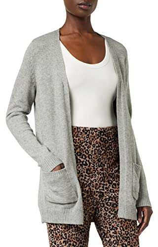 ONLY Damen Onllesly L/S Open Cardigan KNT Noos Strickjacke 15174274,Medium Grey Melange,M