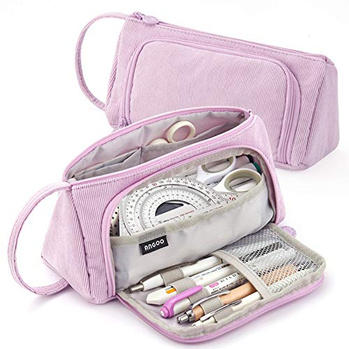 iSuperb Federmäppchen Federtaschen Teenager Mädchen Große Kapazität Mäppchen Pencil Case Schlamperbox Student Make-up Tasche für Schule & BüroTeenager,Mädchen Studenten (Lila)