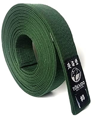 Tokaido Karate Belt, Elite Green Belt (#2/235cm - 93 inches)