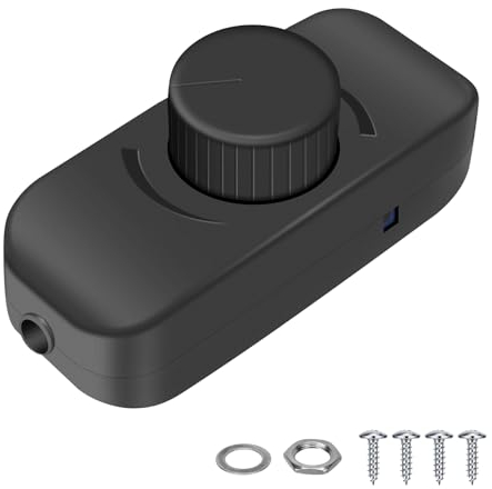 VIPMOON Interrupteur Variateur LED 3-100W, Dimmable LED Noir 220V-240V Convient aux ampoules LED, aux lampes à incandescence et aux lampes halogènes.