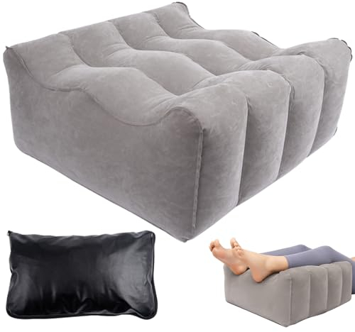 Wenbones Aufblasbares Fußstützen Kissen für Reisen,Venenkissen Beinkissen Hochlagerung, Aufblasbare Keilkissen für Beine,Multifunktionskissen Reisekissen für Zug, Auto & Flugzeug-Kissen