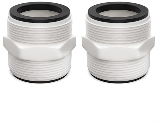FUBESK Adattatore per tubo da piscina da 3,8 cm per tubo flessibile per pompa per piscina Coleman, 2 guarnizioni ad anello a L, connettore per tubo flessibile per piscina fuori terra, accessori per