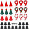 Pinyenr Mini Weihnachtsmütze und Schal Set，118pcs Weihnachtsmützen Mini Zylinder Nikolausmütze Glückswürmchen Sorgenwürmchen Zubehör Zylinder zum Basteln