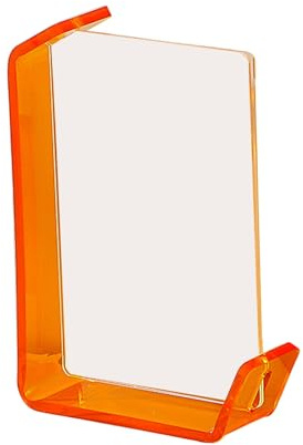 Shienfir Marco de fotos de acrílico transparente de 6/7 pulgadas, flotante, horizontal, vertical, neón, oficina, escritorio, de pie, color naranja, 6 pulgadas