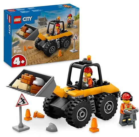 LEGO City Yellow Construction Wheel Loader Toy - Vehicle Building Set for Toddlers, 4+ Year Old Boys & Girls - Preschool Montessori Gift Ideas - 60450