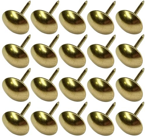 cyclingcolors 20x Nägel Polsternägel Möbelnägel 9mm Goldfarben Möbel Sofa Sessel Stuhl Renovierung Vintage, Messing-Finish