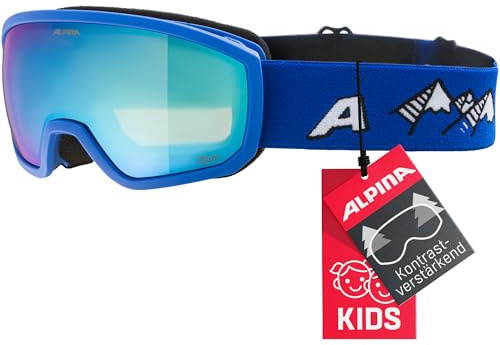 ALPINA Kinder Scarabeo Jr. Q-lite Skibrille, blue matt, One Size