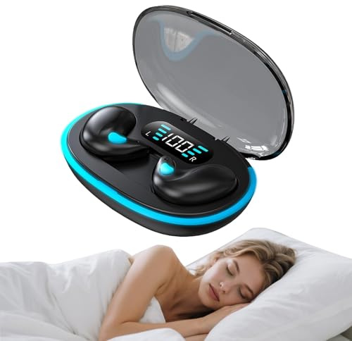 Wireless Bluetooth Invisible Sleep Earbuds Mini Small Sleeping Headphones Noise Cancelling Flat Earphones for Side Sleeping Sleepers Waterproof TWS Hidden Ear Buds for iPhone Android Music Sports Work