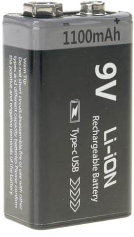 Batería recargable de litio 6F22 de 800 mAh/1100 mAh 9 V para equipos auditivos profesionales y electrónica diaria