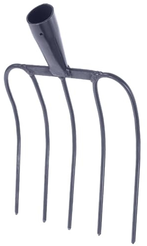 jojofuny Forca per Letame in Ferro Resistente Forcone Agricolo Multifunzionale per Utensile Portatile per Manutenzione Prati e Uso Rurale