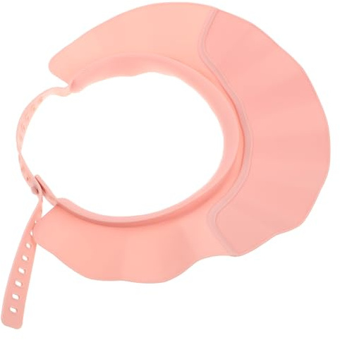 Generic Waterproof Adult Shower Cap Hair Washing Visor for Home Use, Washable and Portable Pink Bathing Accessory Made of Tpe and Pp, Suitable for Elderly and Children