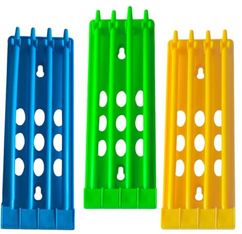 TOYANDONA Racing Pigeon Ring Rack and Foot Ring Holder 3Pcs Set with Plastic Multi-Color Bands for Bird Training and Leg Band Organizing