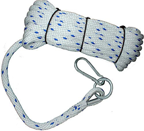 Seilflechter - Bauaufzugseil 30m, Spiral-Birotex mit Ring & Karabinerhaken, Ø 16 mm, Mehrzweckseil für privaten Gebrauch, Handwerk & Industrie