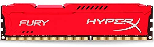 HyperX HX316C10FR / 8 Fury, rojo, RAM, DDR3, 8GB, 1600MHz, CL10, UDIMM de 240 pines