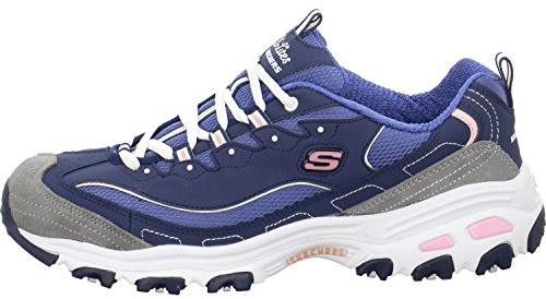 Skechers Sport Women's D'Lites Fashion Sneaker, Navy/Grey/White, 5.5 M US