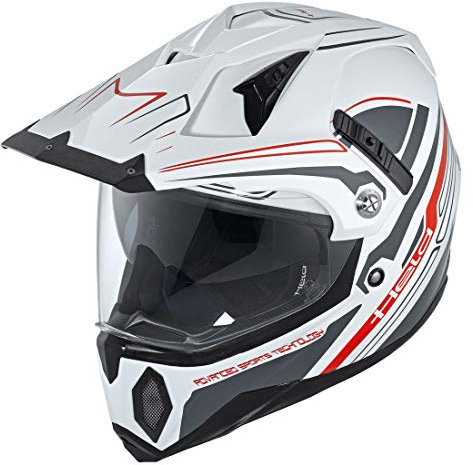 Held Makan Dekor Endurohelm, Farbe Weiss-schwarz, Größe XXL