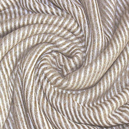 Lorenzo Cana Coperta in Cashmere 100% Tessuta a Mano, Coperta in Lana Color Crema Beige Marrone Chiaro 96274