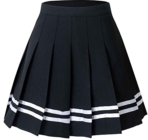 Hoerev Women's Girl's Pleated or Flared Athletic Tennis Mini Skirts with Shorts