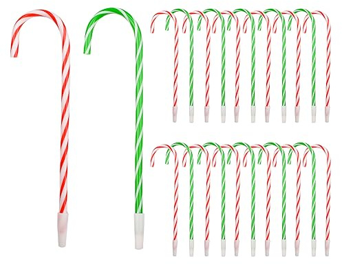 Lezevn Penne a sfera a forma di bastoncino di zucchero, a forma di bastoncino di zucchero, a forma di bastoncino di zucchero, per decorare l'albero di Natale (24)