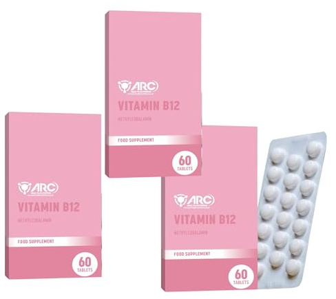 Vitamin B12 180 Tablets High Strength – 1000mcg Vegan B12 Supplement – Pure Methylcobalamin Tablets – GMP-Approved - for Men & Women - Made in UK