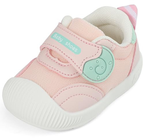 MK MATT KEELY Scarpe Neonato Scarpine Primi Passi Bambino Neonata Maglia Traspirante con Suole Gomma Antiscivolo,Rosa,EU 18(CN15)