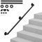 OUNUO Wall Handrail for Stairs Steps, Black Metal Industrial Pipe Staircase Handrail for Indoor Outdoor Wall Mount Support, Wall Hand Railing,Safety Handle (Black, 200cm)