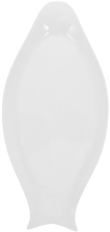 IMIKEYA 1Stk gedünsteter Fischteller Lebensmitteldekor Backgeschirr aus Porzellan für die Küche Obsttablett slico kochgeschirr besteck Haushaltsgericht Fischförmiger Teller Keramik Weiß