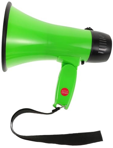 Sosoport 25w Tragbarer Lautsprecher Mit Leistung, Wiederaufladbarem Akku, 240 Sekunden Aufnahmefunktion Und Bullhorn-Griff Für Outdoor-Events Und Cheerleading (grün, Ohne Batterien)