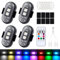 FIVAVA 4 Stück Kabellose LED Lichter Auto,8 Farben LED-Blitzlicht mit Fernbedienung,USB-Aufladung Antikollisionslichter für Auto,Motorrad,LKW