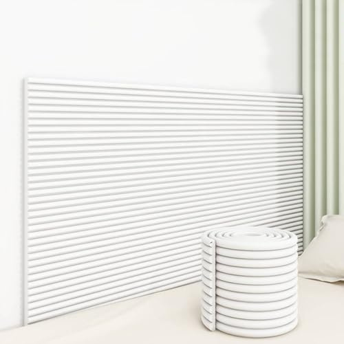 SkyFace Antikollision Selbstklebend Wandkissen 1cm Dick 3D Wandpolster Selbstklebend Bett Kopfteil Wandverkleidung Bett Dekoration Isolierung for Schlafzimmer Wohnzimmer (Weiß, 40 x 200 cm)