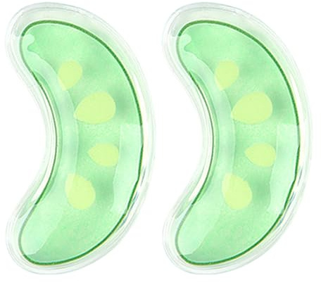 Almohadillas de gel reutilizables para ojos, juego de compresas frías y calientes, paquete de 2 fundas de parche para ojos con material de gel, almohadillas flexibles agradables a la piel para